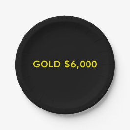 Plato De Papel Celebración del Mercado de Oro $6,000