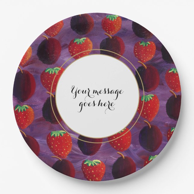 Plato De Papel Celebración del país de los frutos rojos (Anverso)
