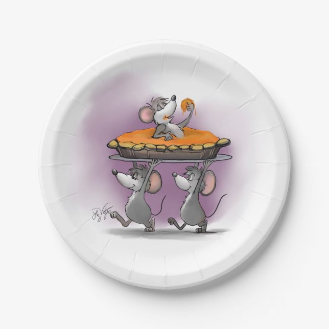 Plato De Papel Celebración del pastel de calabaza (Anverso)