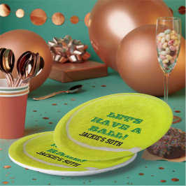 Plato De Papel Celebración del tenis
