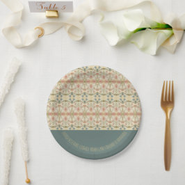 Plato De Papel Celebración Especial de Flora Elegante