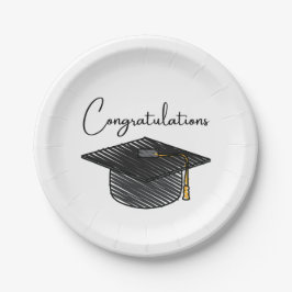Plato De Papel Celebración temática de graduación de felicitacion