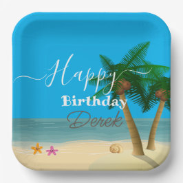 Plato De Papel Celebraciones de Ocean Bliss