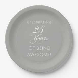 Plato De Papel Celebrando 25 increíbles placas de papel de años
