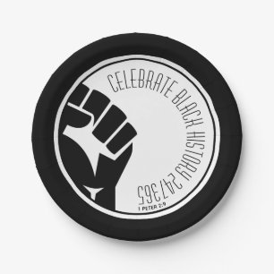 Plato De Papel CELEBRAR HISTORIA NEGRA 247365 BHM Personalizado