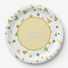 Plato De Papel Celebrate Adult Birthday Silhouette Pattern