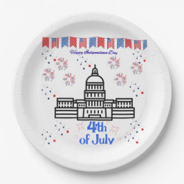 Plato De Papel Celebrating 4th of July 