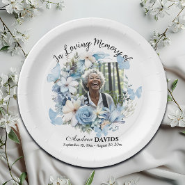 Plato De Papel Celebration Of Life 1 Photo Garland Blue Floral