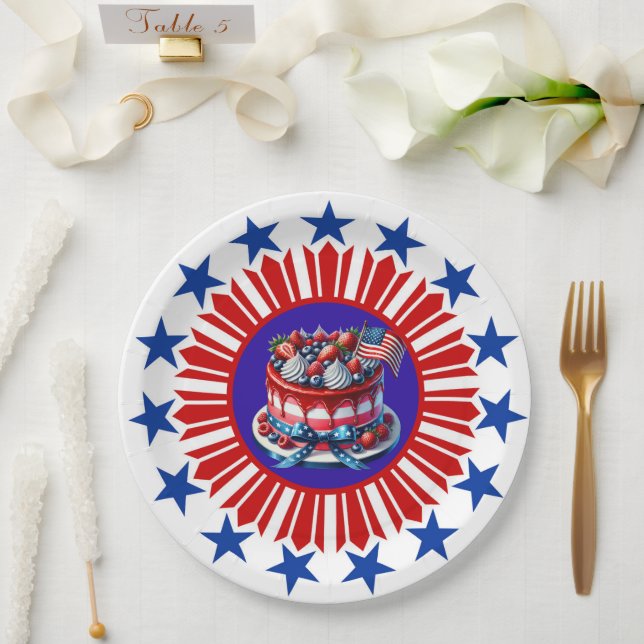 Plato de papel Celebre América (Boda)