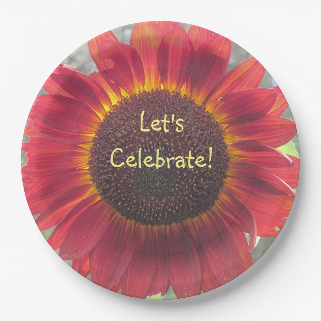 Plato De Papel Celebremos Girasol (Anverso)