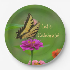 Plato De Papel Celebremos la mariposa