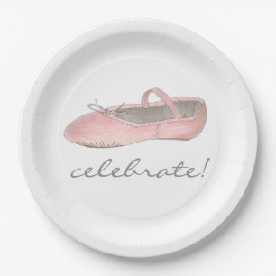 Plato De Papel ¡Celebren! Ballet Ballerina Dance Recital Cumpleañ