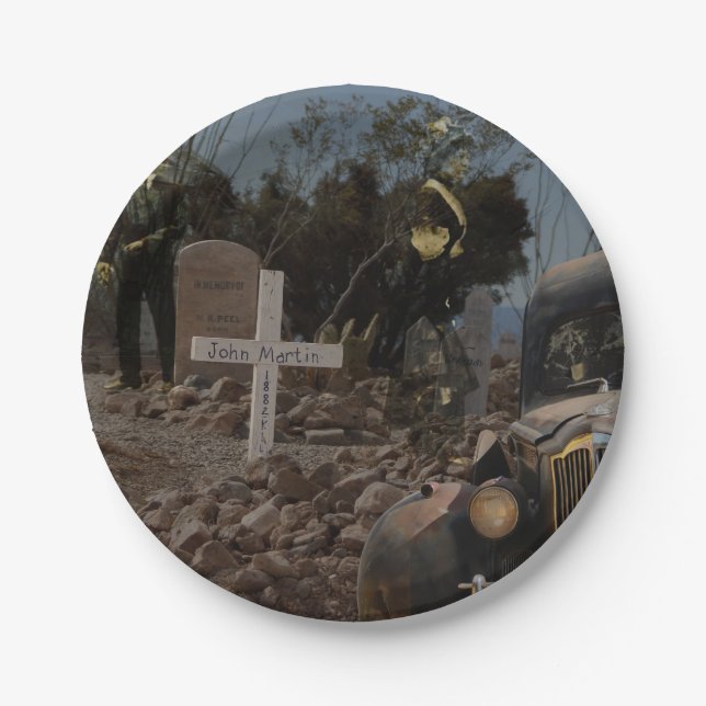 Plato De Papel Cementerio de Hauned en Tombstone (Anverso)