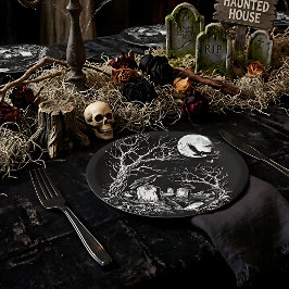 Plato De Papel Cementerio Nevermore