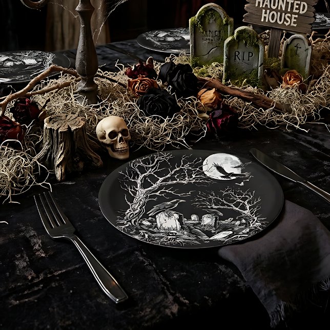 Plato De Papel Cementerio Nevermore (Subido por el creador)