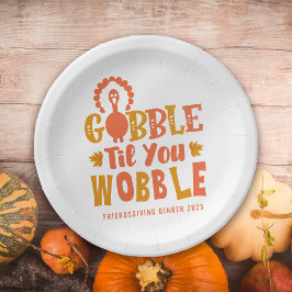 Plato De Papel Cena Agradable Gobble Hasta Que Tocas