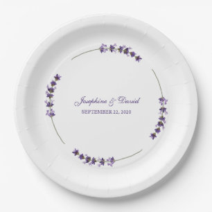 Plato De Papel Cena Boda de la Flor Lilac Purple Lavender