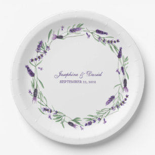 Plato De Papel Cena Boda de la Flor Lilac Purple Lavender