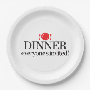 Plato De Papel Cena cada uno invitado