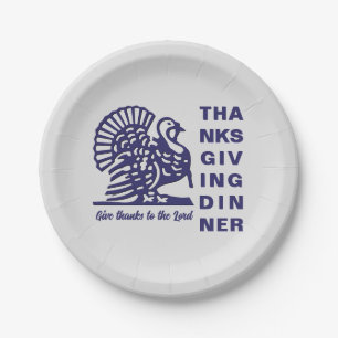 Plato De Papel CENA cristiana simple GRACIAS