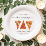 Plato De Papel Cena de ensayo de amor y pizza<br><div class="desc">Placas de papel para la cena de ensayos de amor y pizza</div>