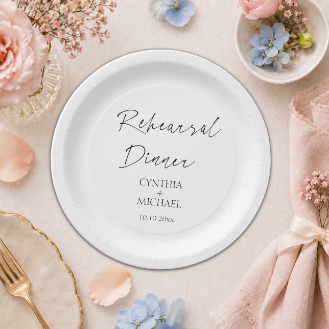 Plato De Papel Cena de Ensayo de Boda con Guion Simple (Subido por el creador)