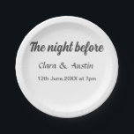 Plato De Papel Cena de ensayo la noche anterior al mínimo<br><div class="desc">diseño</div>