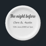 Plato De Papel Cena de ensayo la noche anterior al mínimo<br><div class="desc">diseño</div>