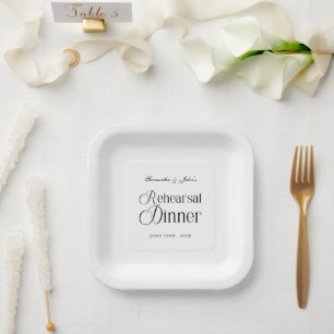 Plato De Papel Cena de ensayo Moderno Chic