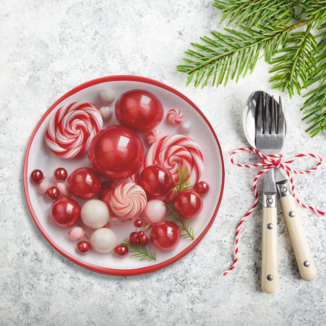 Plato De Papel Cena de Peppermint Candy Holiday (Subido por el creador)