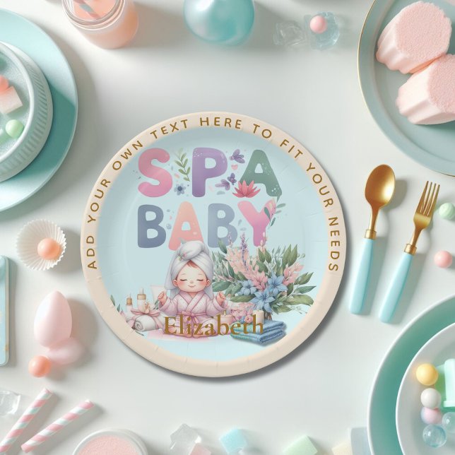 Plato De Papel Cena Fiesta de Baby Shower Spa (Subido por el creador)