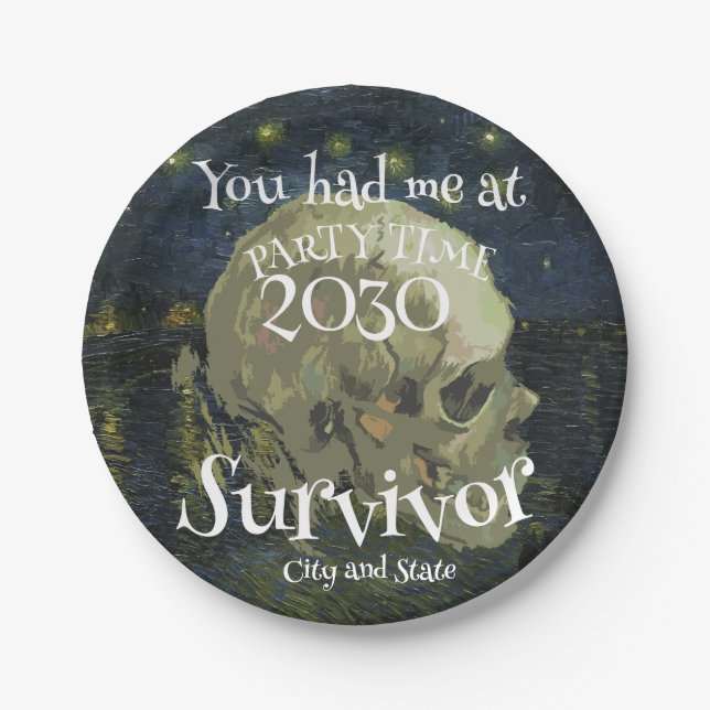 Plato De Papel Cena Hora Feliz Chicas Noche de los niños Vino 202 (Anverso)