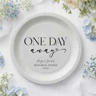 Plato De Papel Cena Mínima de Ensayo de Boda a Un Día