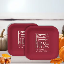 Plato De Papel Cena moderna de Friendsgiving 