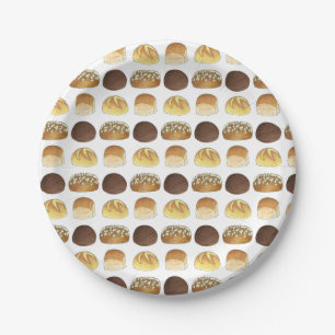 Plato De Papel Cena Pan Rolls Buns Panadería Baker Chef Foodie