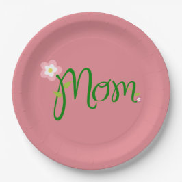 Plato De Papel Cena rosa de fresa de mamá