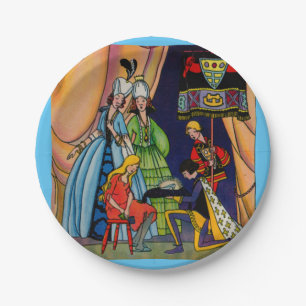 Plato De Papel Cenicienta, el príncipe y el deslizador de cristal