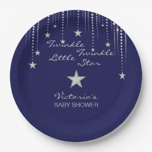 Plato De Papel Centelleo del centelleo de Baby Shower poca