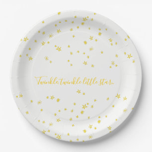 Plato De Papel Centelleo pocas placas de papel de Baby Shower de