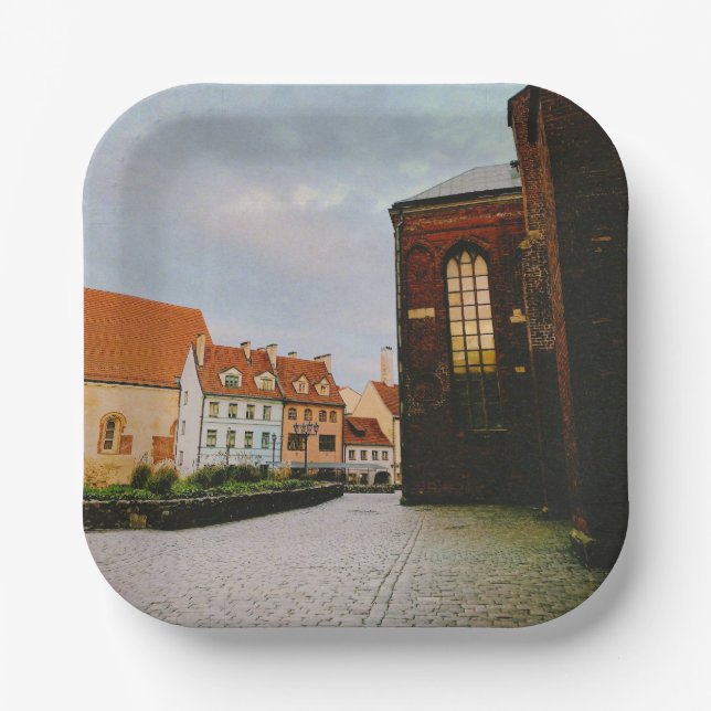 Plato De Papel Centro histórico de Riga (Anverso)