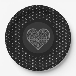 Plato De Papel Ceramic Lace Black
