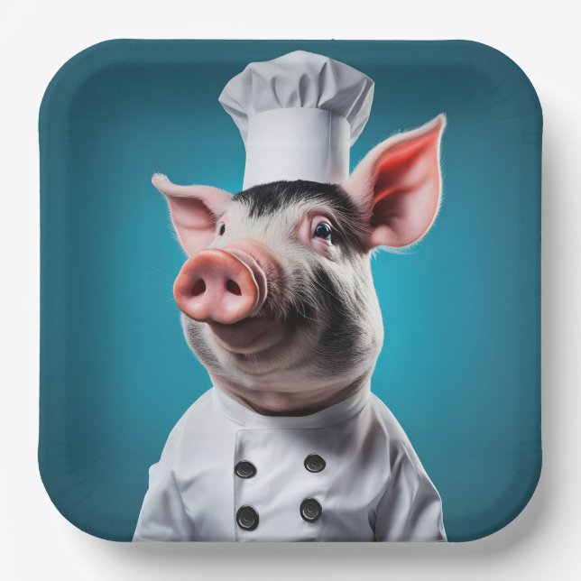 Plato De Papel Cerdo Chef (Anverso)