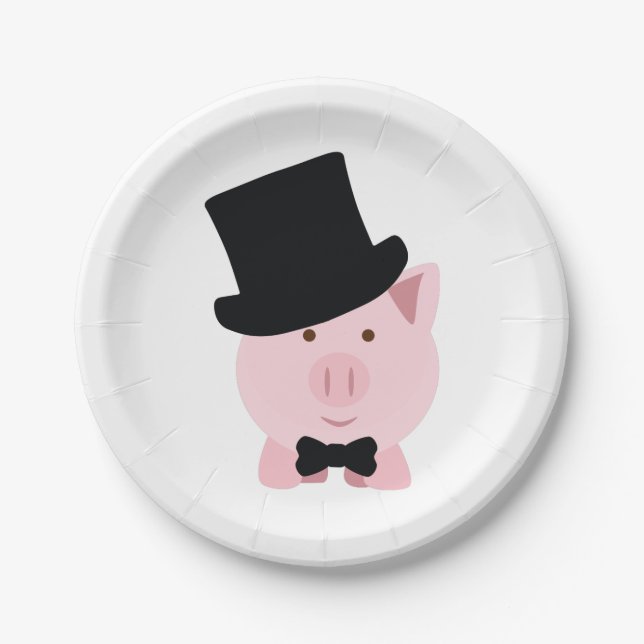 Plato De Papel Cerdo Dapper (Anverso)