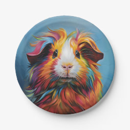 Plato De Papel Cerdo de Guinea vibrante