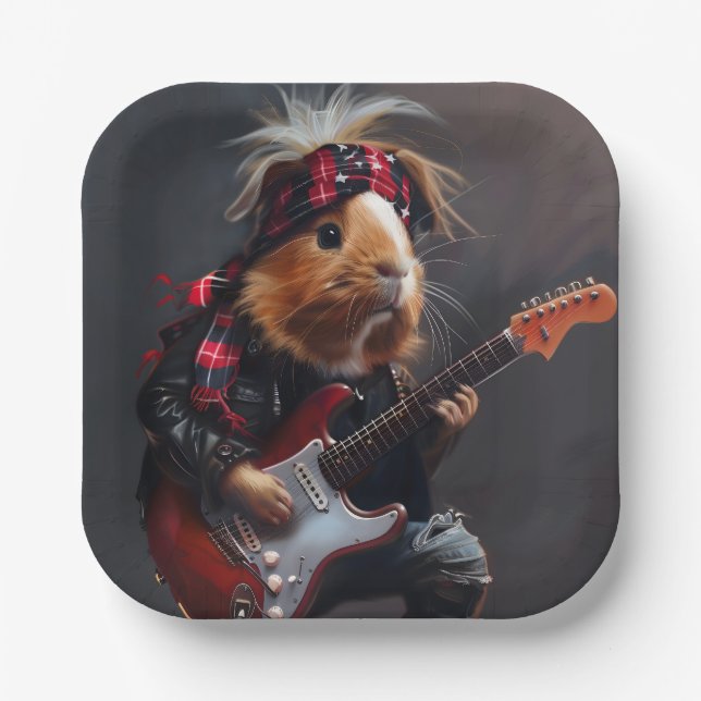 Plato De Papel Cerdo de Rock n Roll (Anverso)