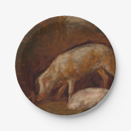 Plato De Papel Cerdos en una estable (arte animal)