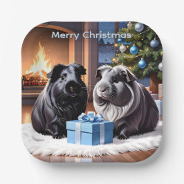 Plato De Papel Cerdos y Navidades de regalo de Guinea