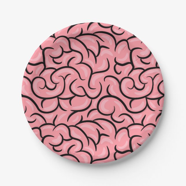 Plato De Papel Cerebro Plano (Anverso)
