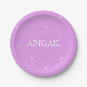 Plato De Papel Ceremonia de Nomenclatura de Niñas Bebé Lavanda Ju