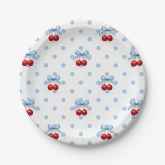 Plato De Papel Cereza en la Cima